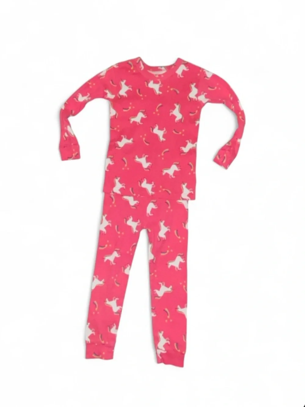 GAP Pink Unicorn Print Long-Sleeve Pajama Set